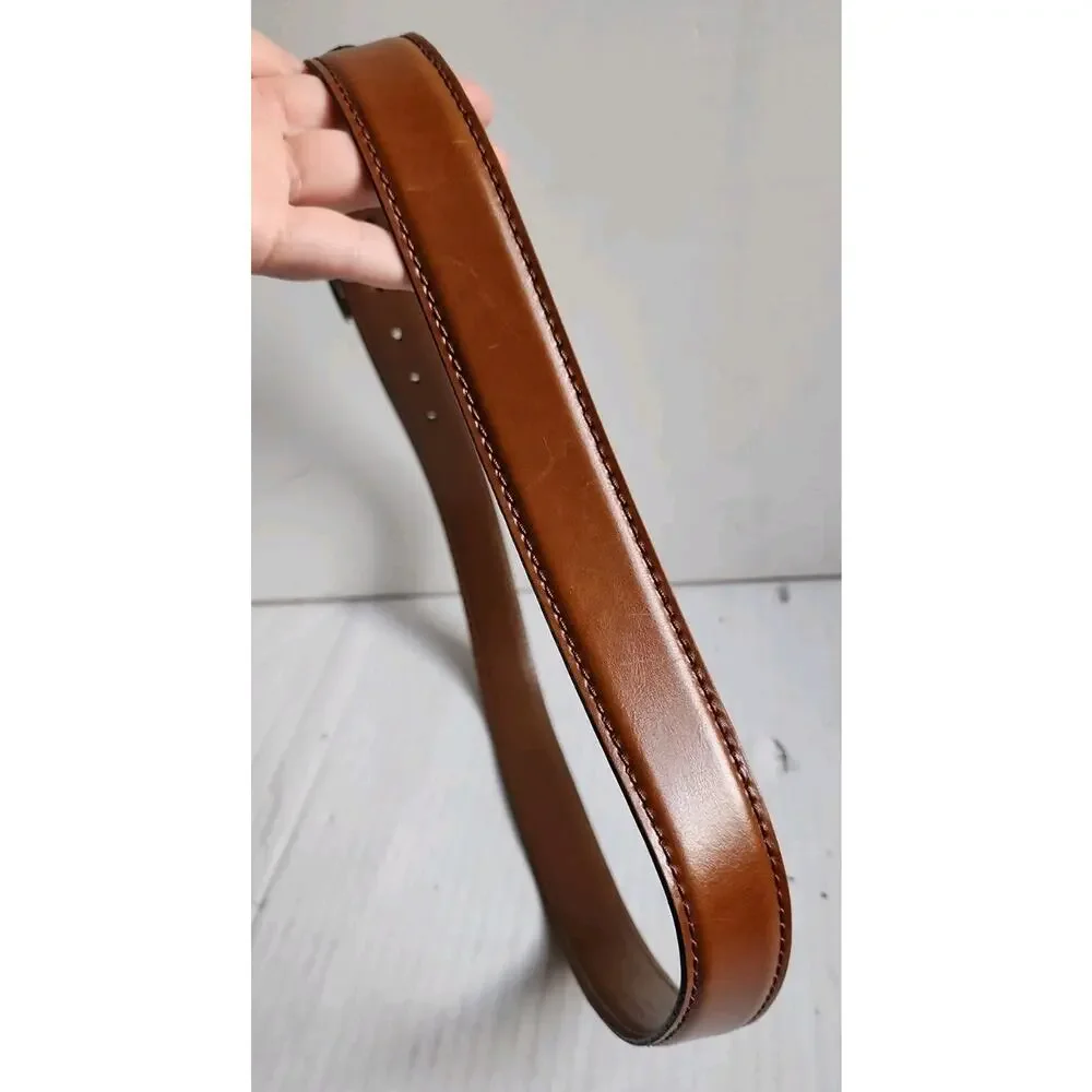 Joseph Abboud Handcrafted In Italy Leather Belt Men’s Sz 36 Cognac Brown